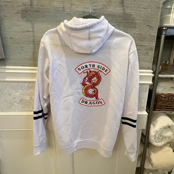 Riverdale hoodie sweatshirt medium north side dragons white stripe - Picture 10 of 12